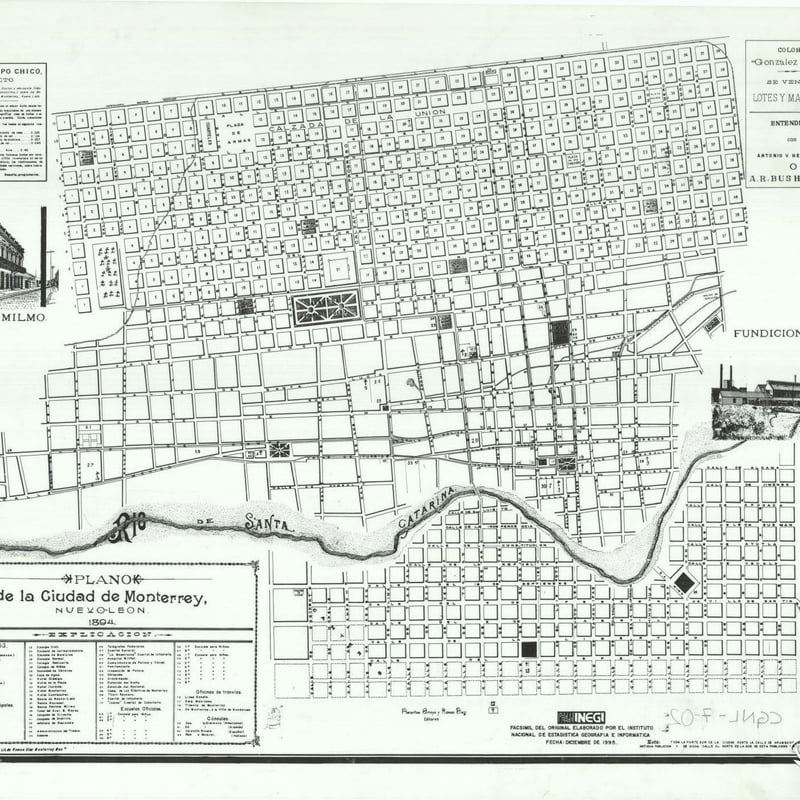 Plano comercial de Monterrey 1894 (Facísimil de 1995, Hoja 2)