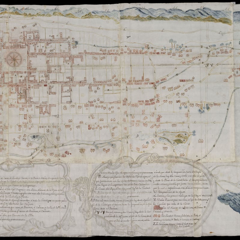 Mapa de la situación de la Ciudad de Monterrey del Nuevo Reyno de León de 1791
